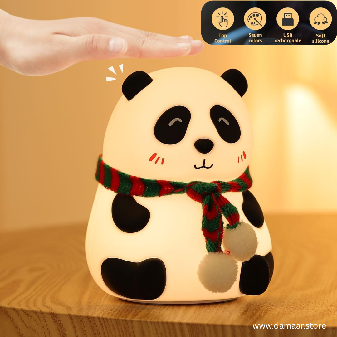 Cute Panda Lamp | 7 Colourful Changing Lights | USB Rechargeable | Night Lamp for Kids | Decor and Gift