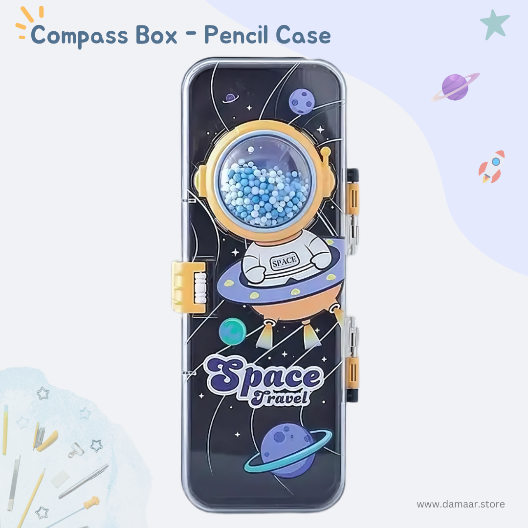 Space Pencilbox | Double Storage | Large Capacity | Attractive Colour Pencil Case