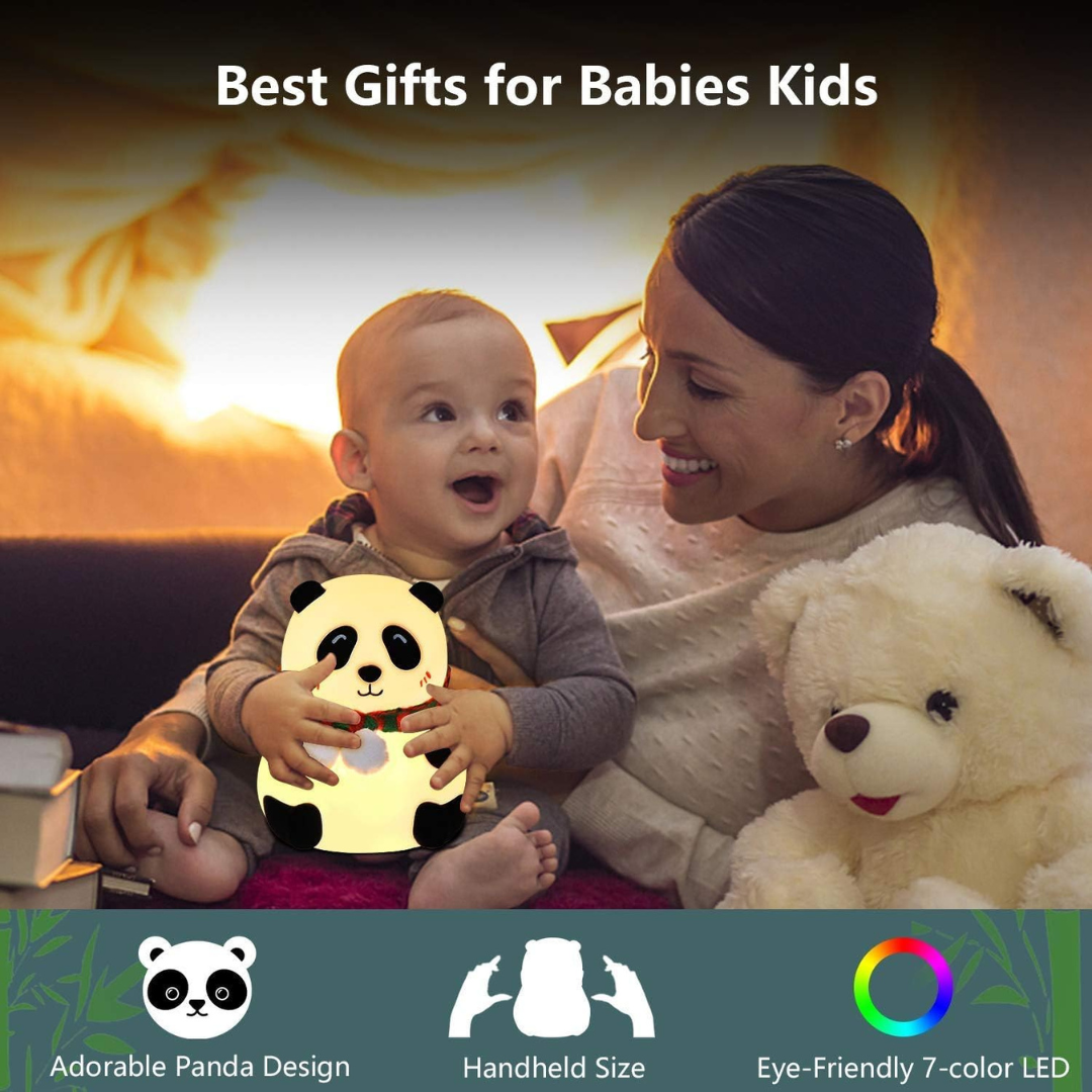 Cute Panda Lamp | 7 Colourful Changing Lights | USB Rechargeable | Night Lamp for Kids | Decor and Gift