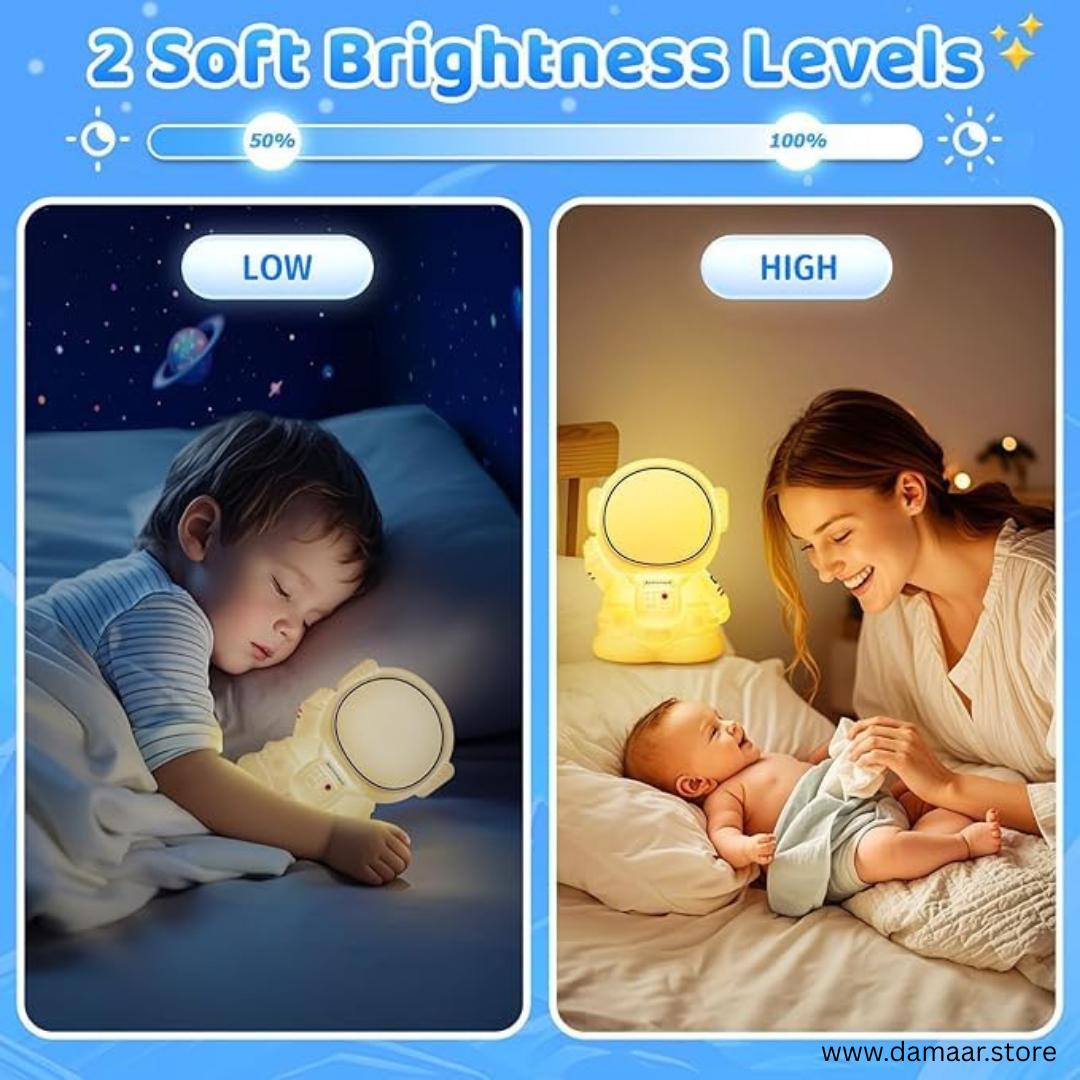 Astronaut Lamp | Soft Silicone | Changing Brightness | Switch Colours | Room Decor | Gift for Kids