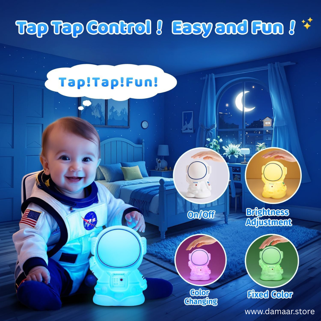 Astronaut Lamp | Soft Silicone | Changing Brightness | Switch Colours | Room Decor | Gift for Kids