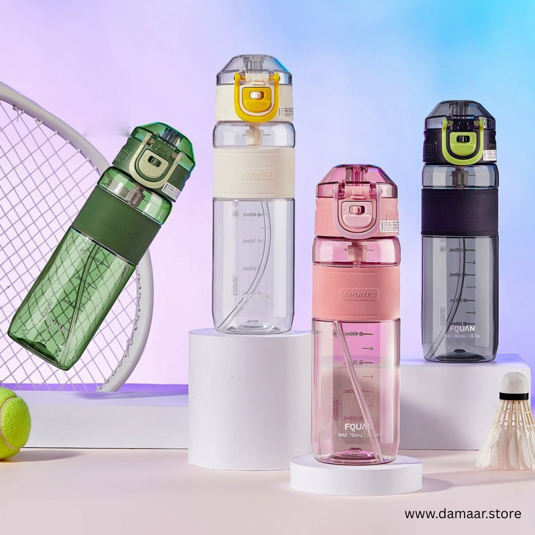 Sports water bottle | Secure Lock | Leakproof Bottle | Carry in Style | 760 ML Capacity