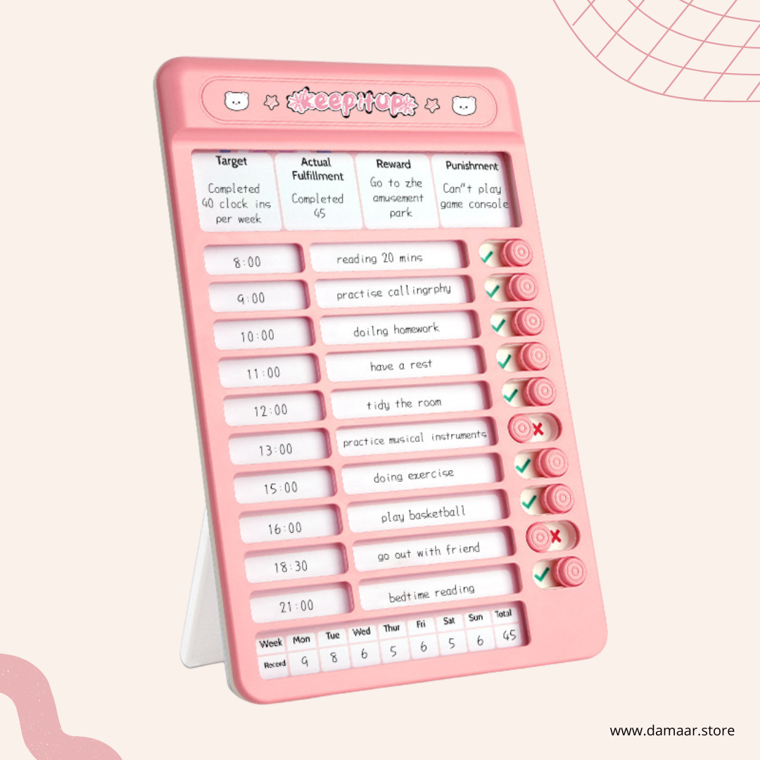 Daily Routine Discipline Board | Time Management | Planner & Daily Reminder for Kids & Adults