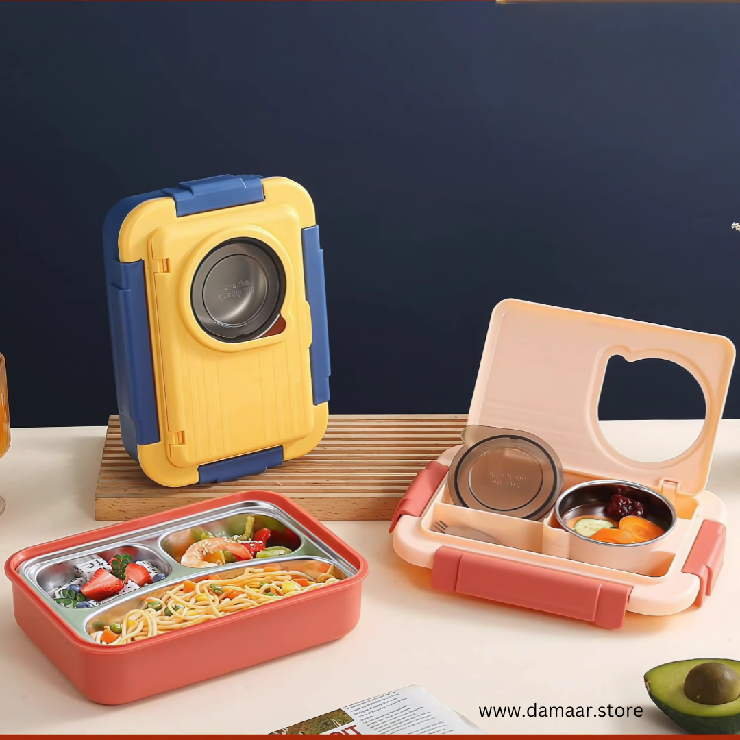 Double Treat Lunch Box | High-Grade Stainless Steel | Leak-Proof