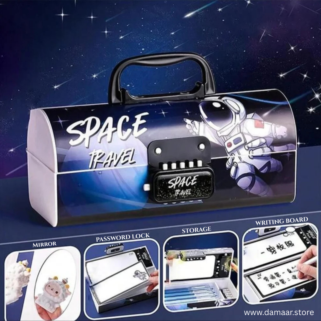 Suitcase Style Pencilcase | Safe - Double Password Lock | Spacious & Multifunctional | Age 6 & Above