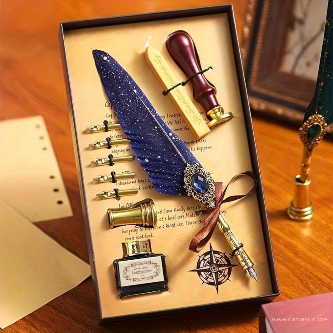 Calligraphy Pen Set | Writing Luxury | Vintage Style | Feather Pen Style