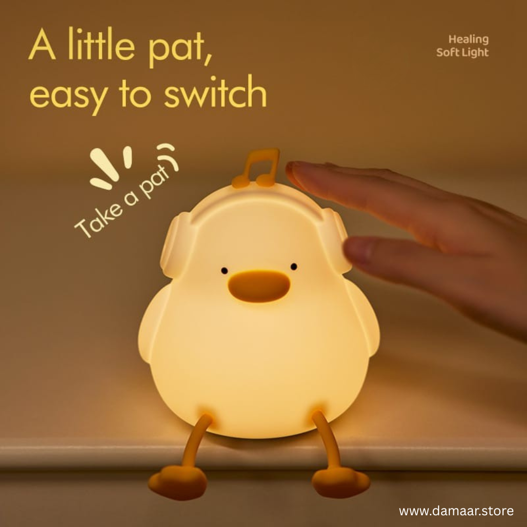 Glow Duck Lamp | Double The Fun | Night Lamp & Smartphone Holder | 3 Level Brightness | Soft & Cuddly Feel | USB-C Rechargeable