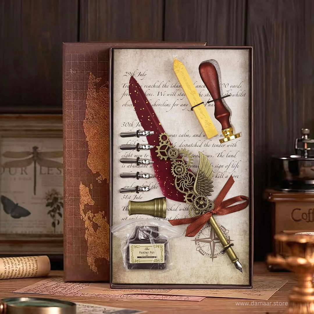 Calligraphy Pen Set | Writing Luxury | Vintage Style | Feather Pen Style