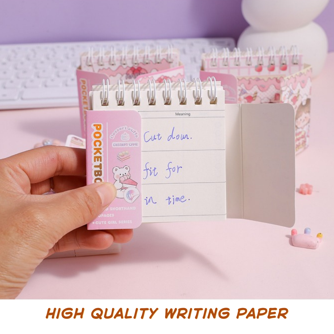 Dessert Puffs Mini Notebook | Pocket Size | Soft Colour | Beautiful Design | Thick Quality Paper