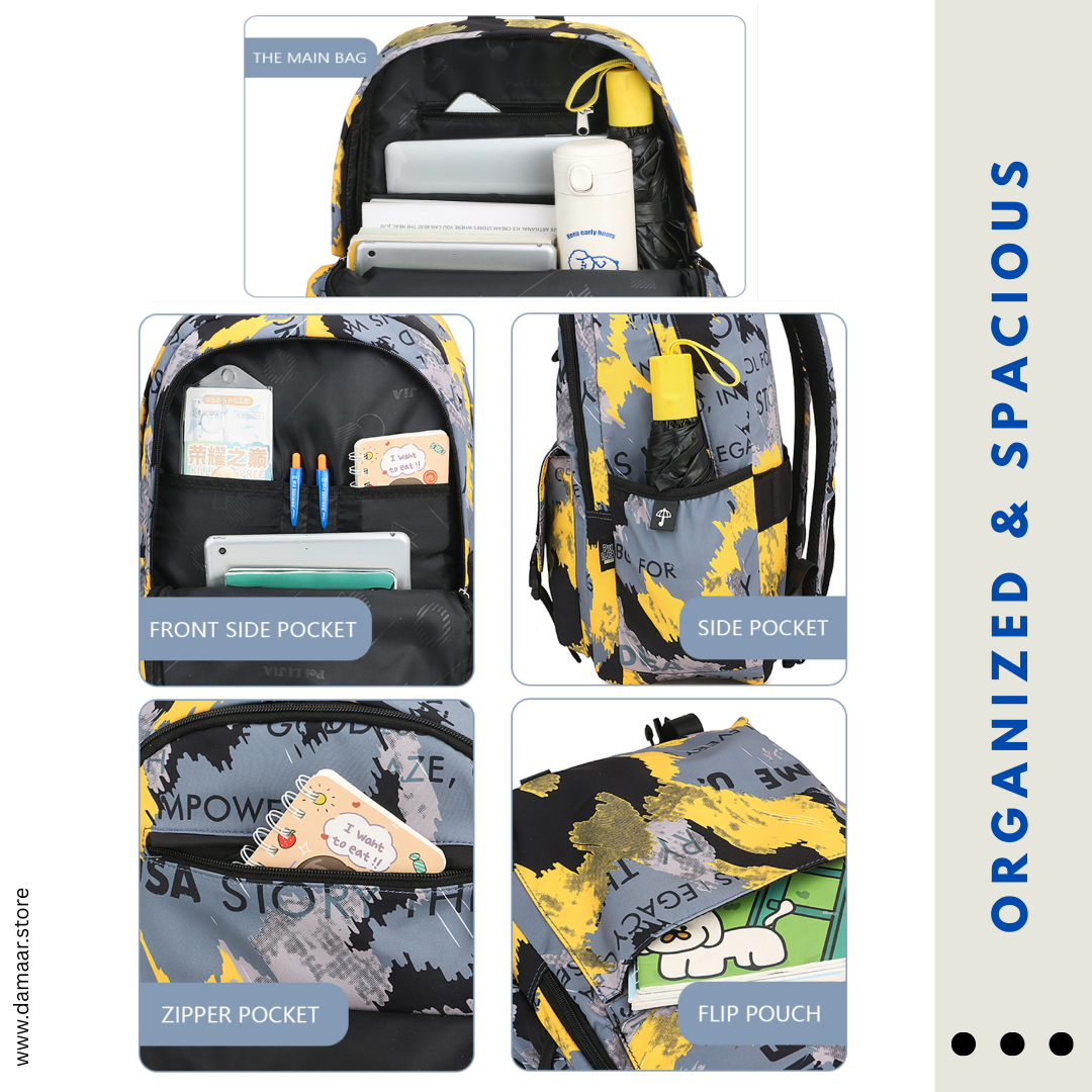 Active Style Backpack | Large Size | More Storage | Light weight | Multicolour | Ideal for aged 6+ and teenagers