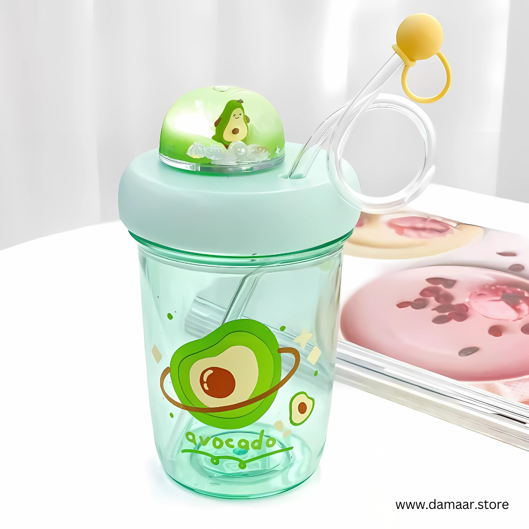 Spinning Bottle | Super Cute | 390 ML Capacity | Stylish Spiral Straw ๐ฅค