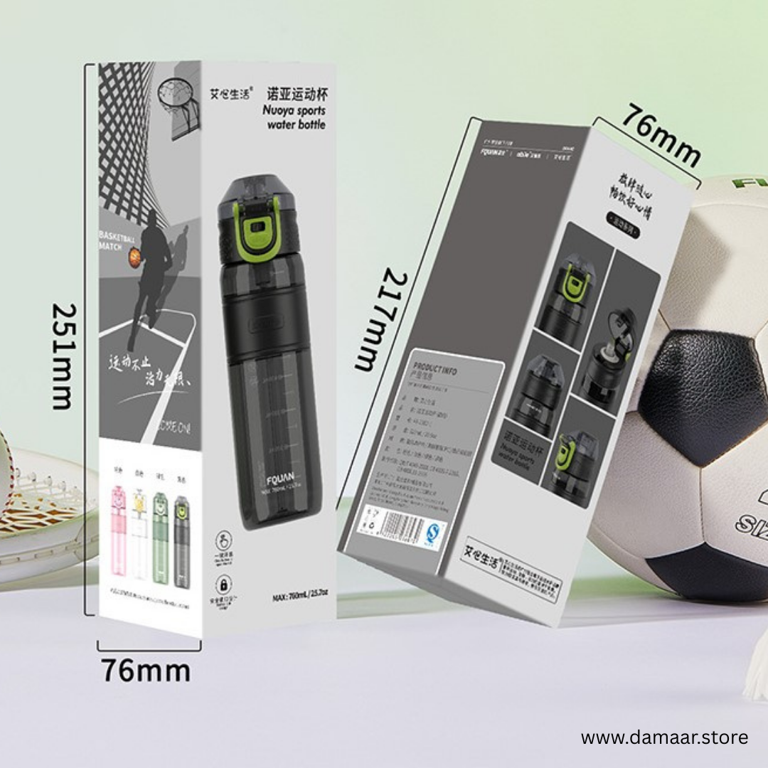 Sports water bottle | Secure Lock | Leakproof Bottle | Carry in Style | 760 ML Capacity