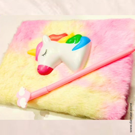 Dreamicorn Diary | Soft and Fluffy Cover | Ruled Pages | Matching Pen