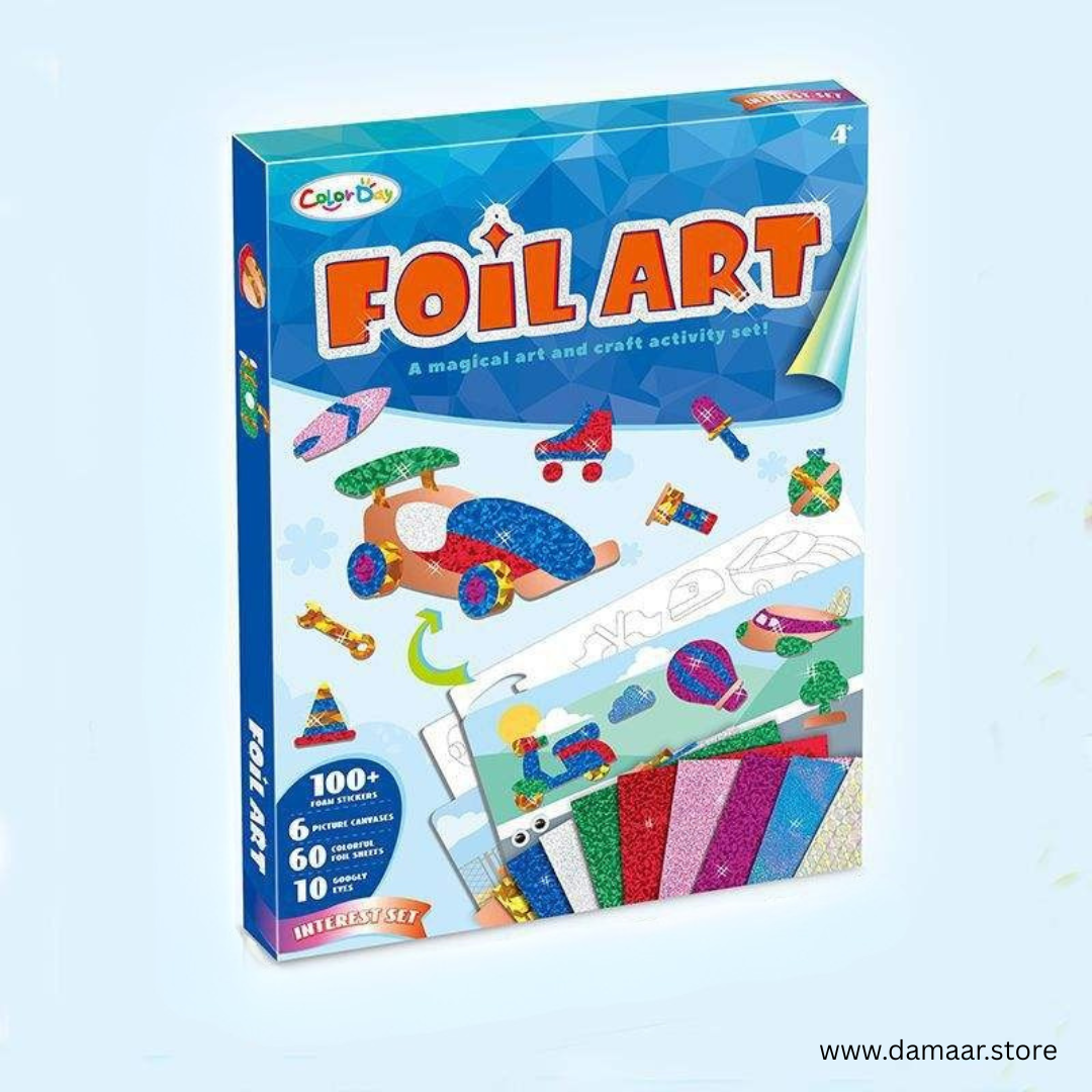 Sparkling Foil Art | Craft Activity | Spark Creativity | 100+ Stickers, 60 Colourful Sheets and More | Gift Box | Kids Ages 4+