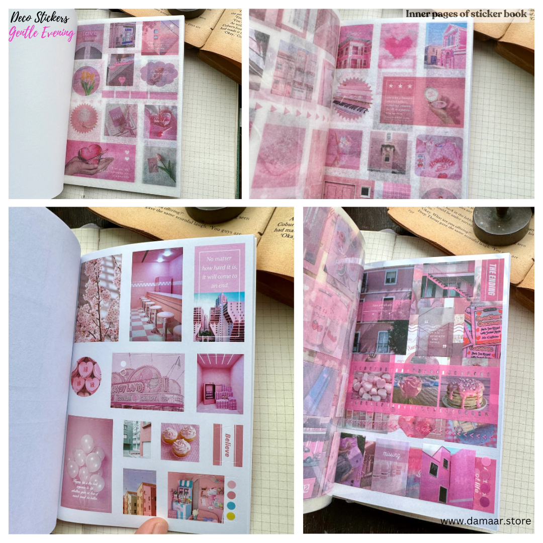 Decorative Stickers Book - 5 Set of Different Theme | 20 Sheet Book| Variety of Designs