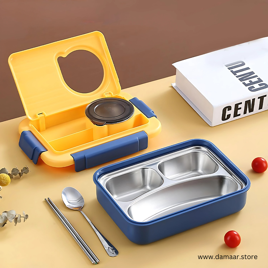 Double Treat Lunch Box | High-Grade Stainless Steel | Leak-Proof