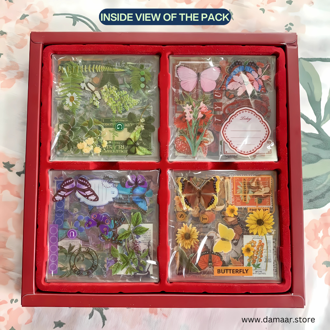 Vintage and Nature Style Sticker Collection | 100 sheets and 640 patterns