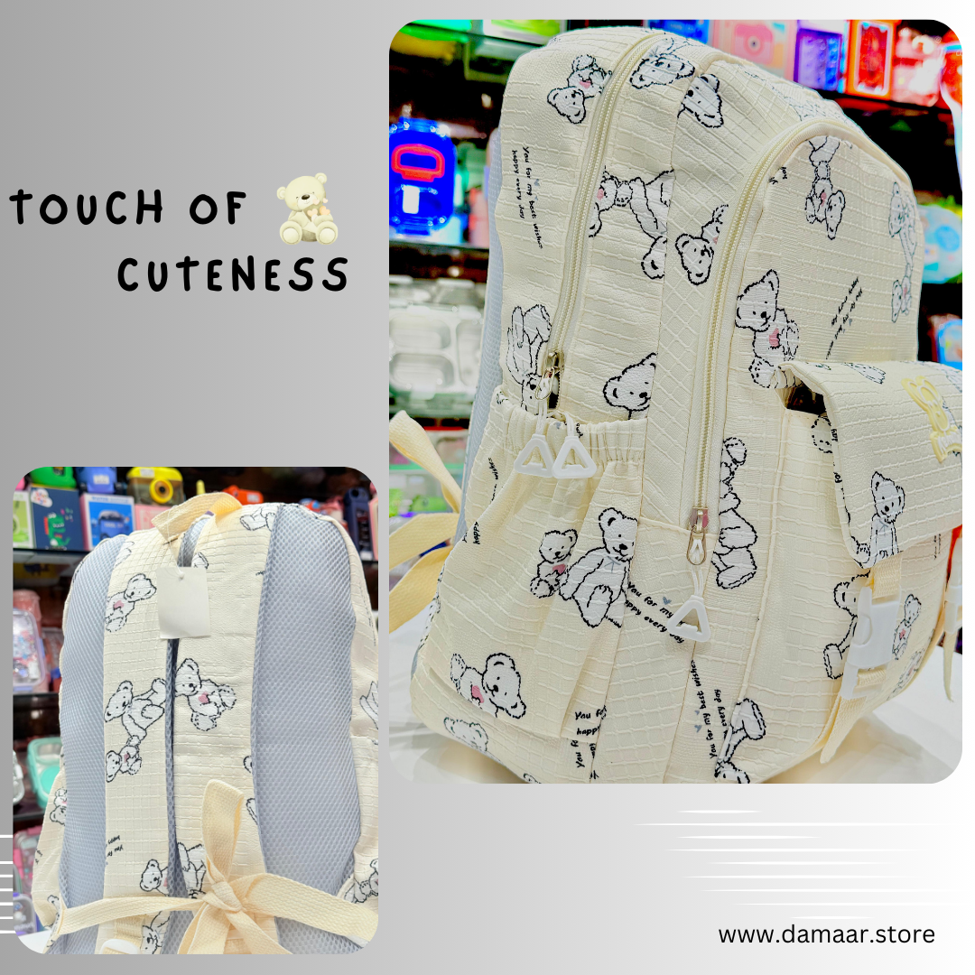 Teddy Backpack | Spacious School Bag | Cute Design | School or Travel Bag