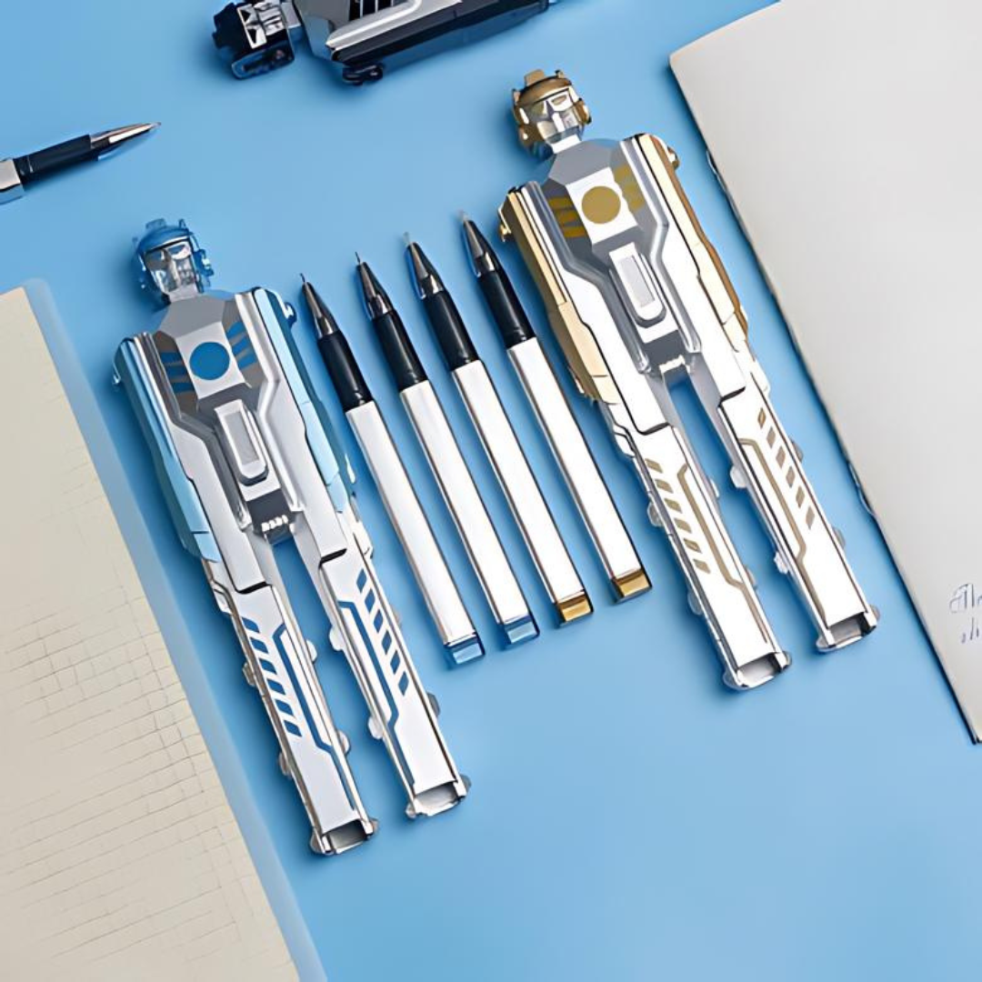 Robot Transformer Ball Pen | Set of 2 Different Colour | Blue Ink | Unique and Trendy