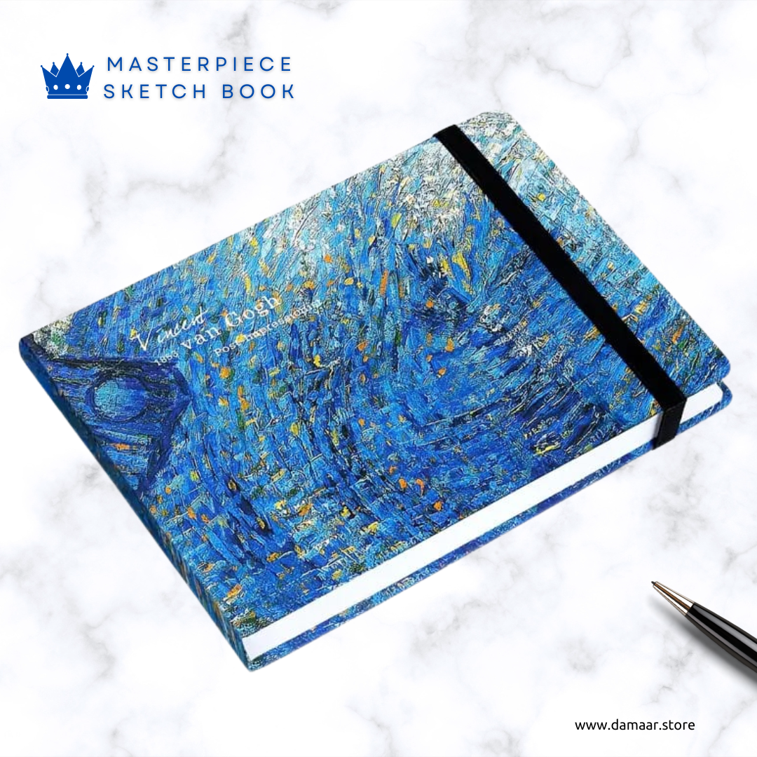 Masterpiece Sketchbook | Travel Notebook | 100 Thick Sketch Paper | Hardcover | A5 Size