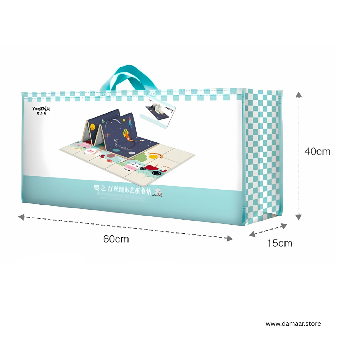 Double-Sided Baby Play Mat |Colourful Space & Nature Theme | XPE Foam Material | Foldable