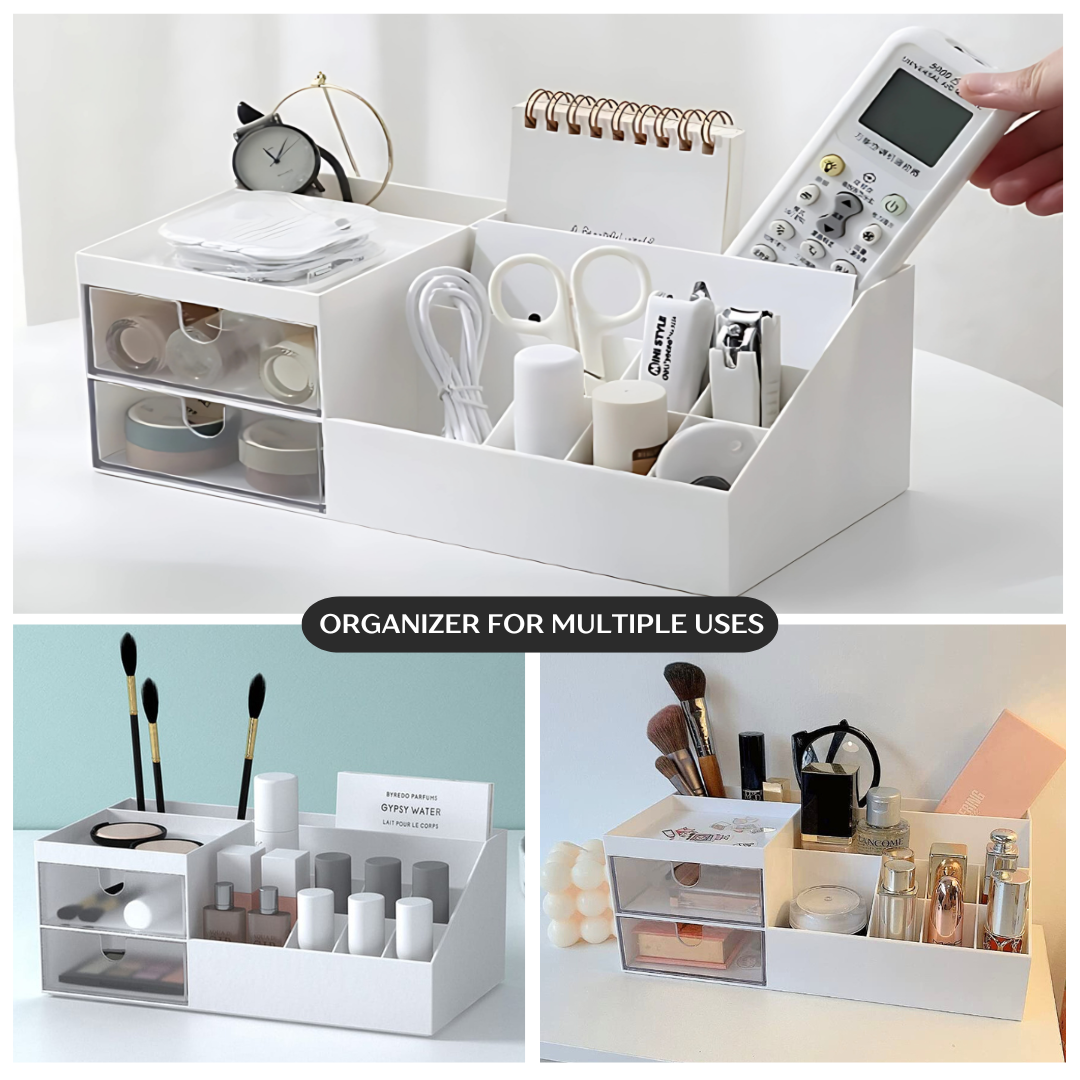 Sleek Desk Organizer | Multipurpose Storage Box | Save Space | Home or Office Use