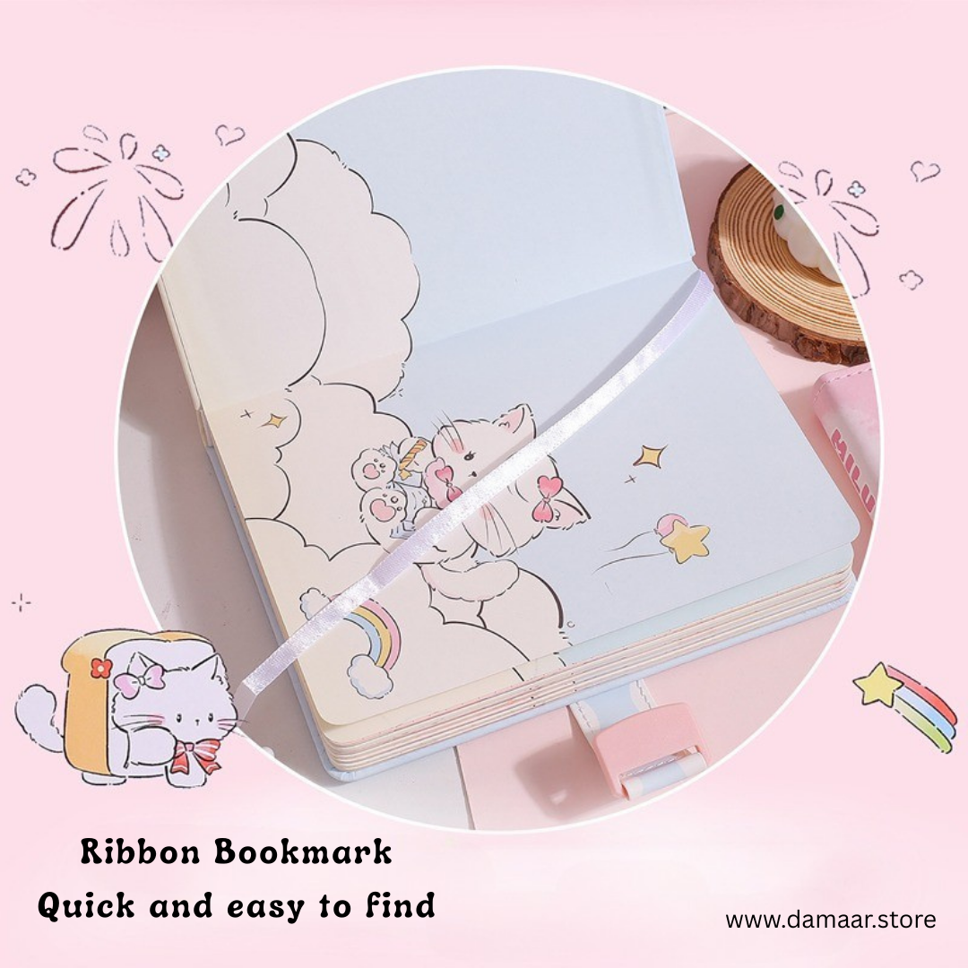 Cute Milu Notebook Diary | Password Lock | High Quality Smooth and Thick Paper | Beautifully Designed | Water Resistant