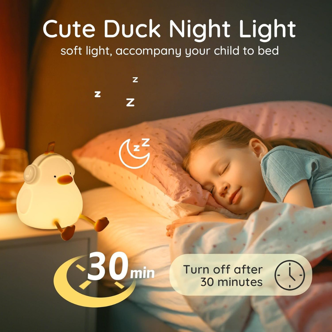 Glow Duck Lamp | Double The Fun | Night Lamp & Smartphone Holder | 3 Level Brightness | Soft & Cuddly Feel | USB-C Rechargeable