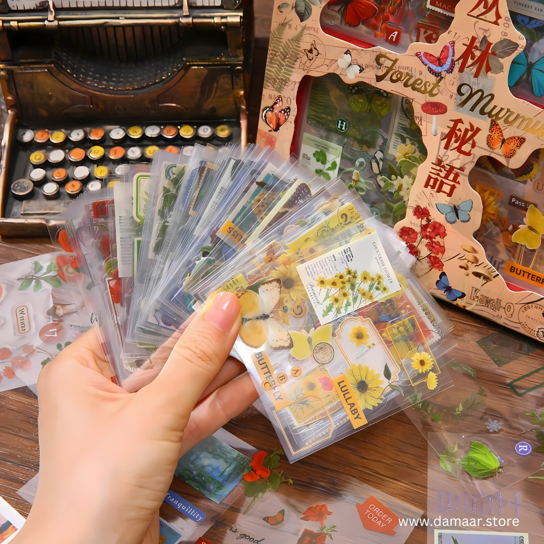 Vintage and Nature Style Sticker Collection | 100 sheets and 640 patterns