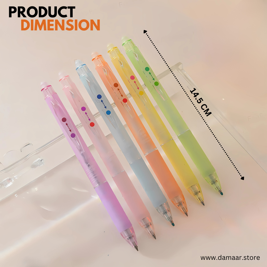 Colour Transformation Pen | Erasable Gel Pen | Pack of 6 Colours | Smooth Gel Pen
