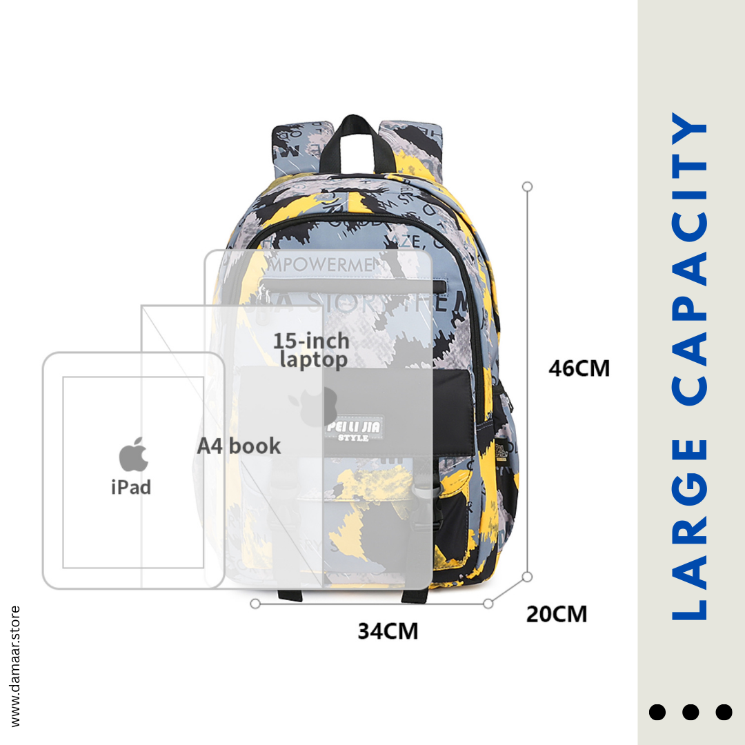Active Style Backpack | Large Size | More Storage | Light weight | Multicolour | Ideal for aged 6+ and teenagers