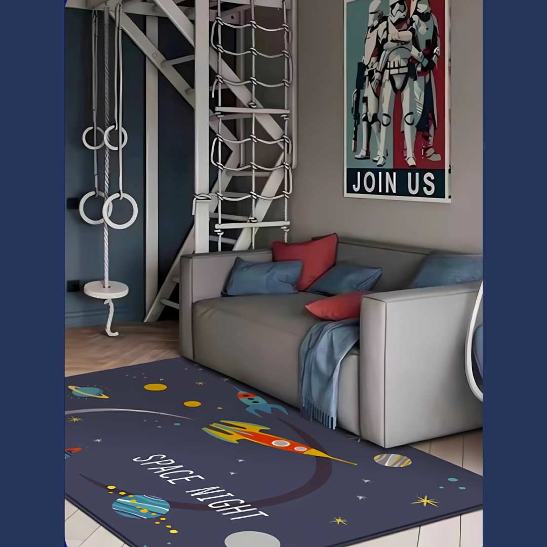 Double-Sided Baby Play Mat |Colourful Space & Nature Theme | XPE Foam Material | Foldable