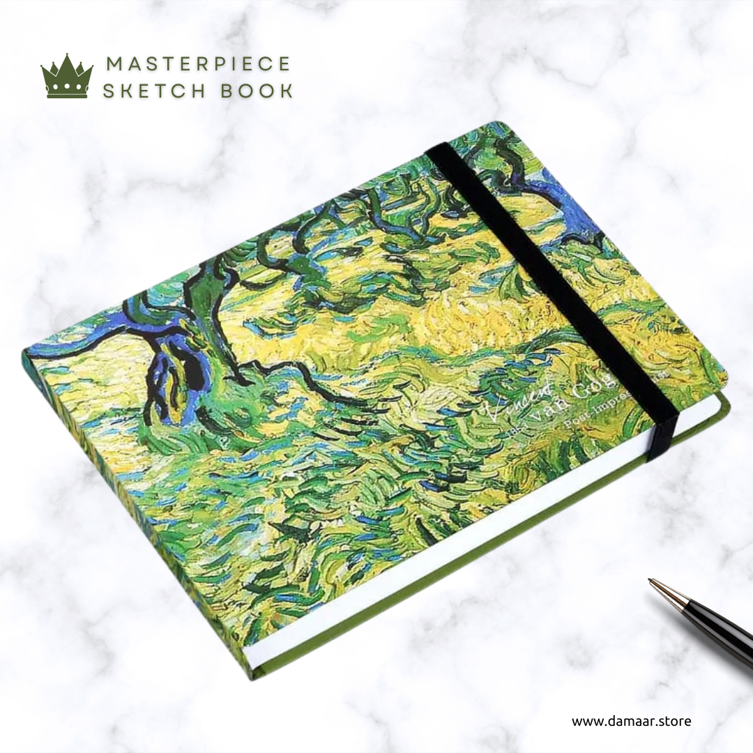 Masterpiece Sketchbook | Travel Notebook | 100 Thick Sketch Paper | Hardcover | A5 Size