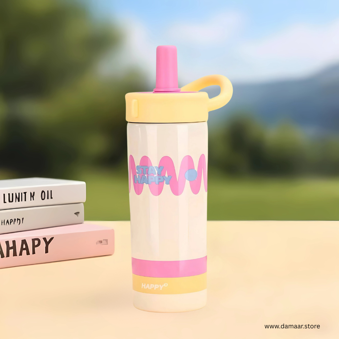 Rainbow Sip Tumbler | Dual Lids and Handle | 600 ML Capacity | Premium Stainless Steel