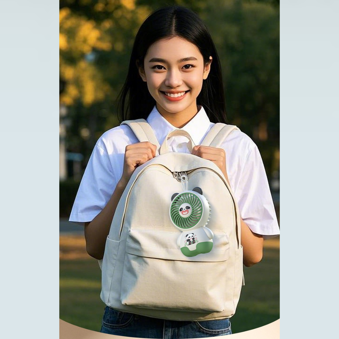 Jolly Chilly Panda Fan | Lightweight - Travel Friendly | Ultra-Compact Pocket-sized | Rechargeable | USB-C Charging