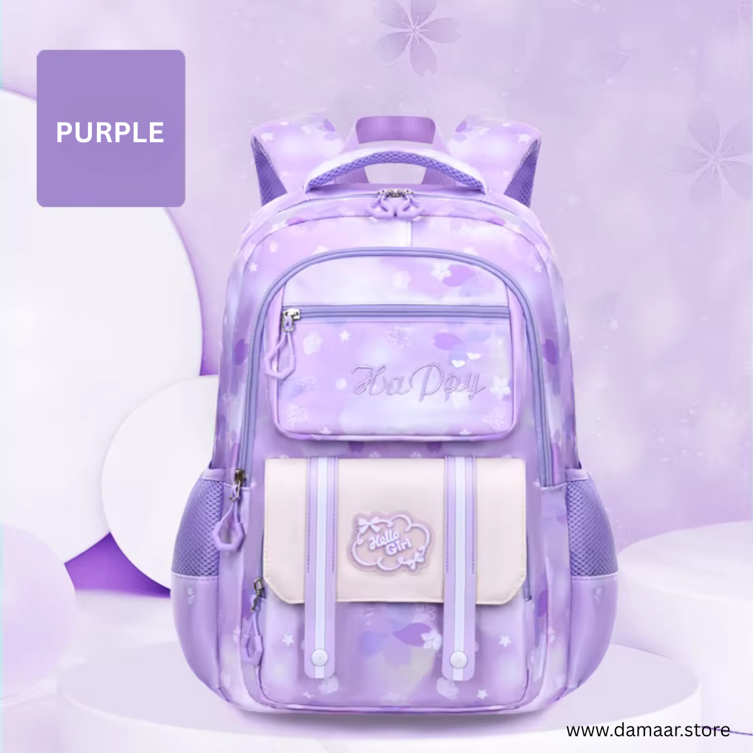 Happy Backpack | Large Size | Multiple Storage | Spacious | Light weight | Stylish and Fashion | For Girls