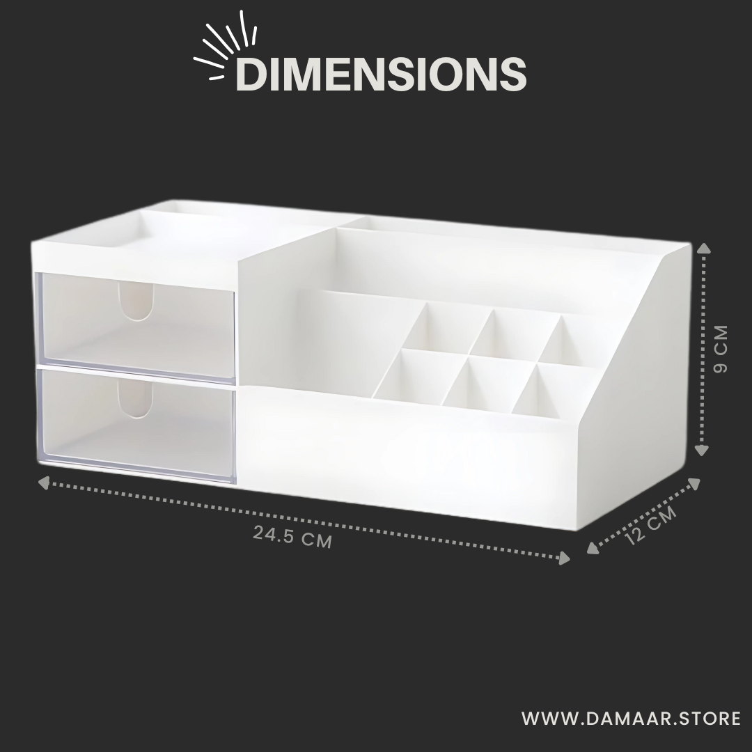 Sleek Desk Organizer | Multipurpose Storage Box | Save Space | Home or Office Use