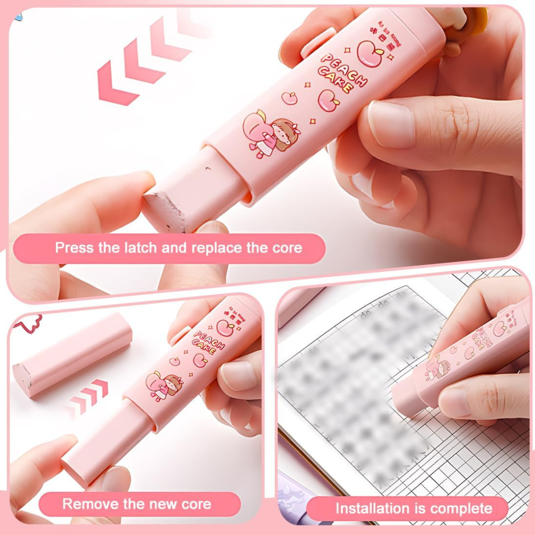 Cute Sliding Eraser | Push Pull Type | Pack of 2 Different Design