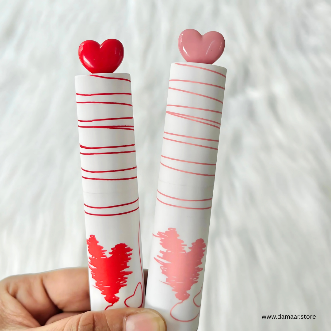 Peachy Heart Highlighter | Extendable Cute Heart Shape | Pack of 6 Pastel Aesthetic Colours