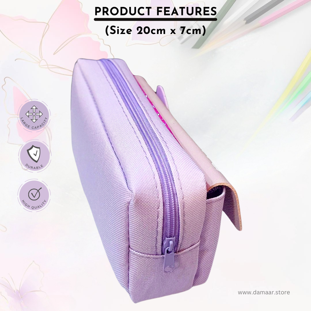 Pencil Pouch - Butterfly Design | Stationery | Large Capacity