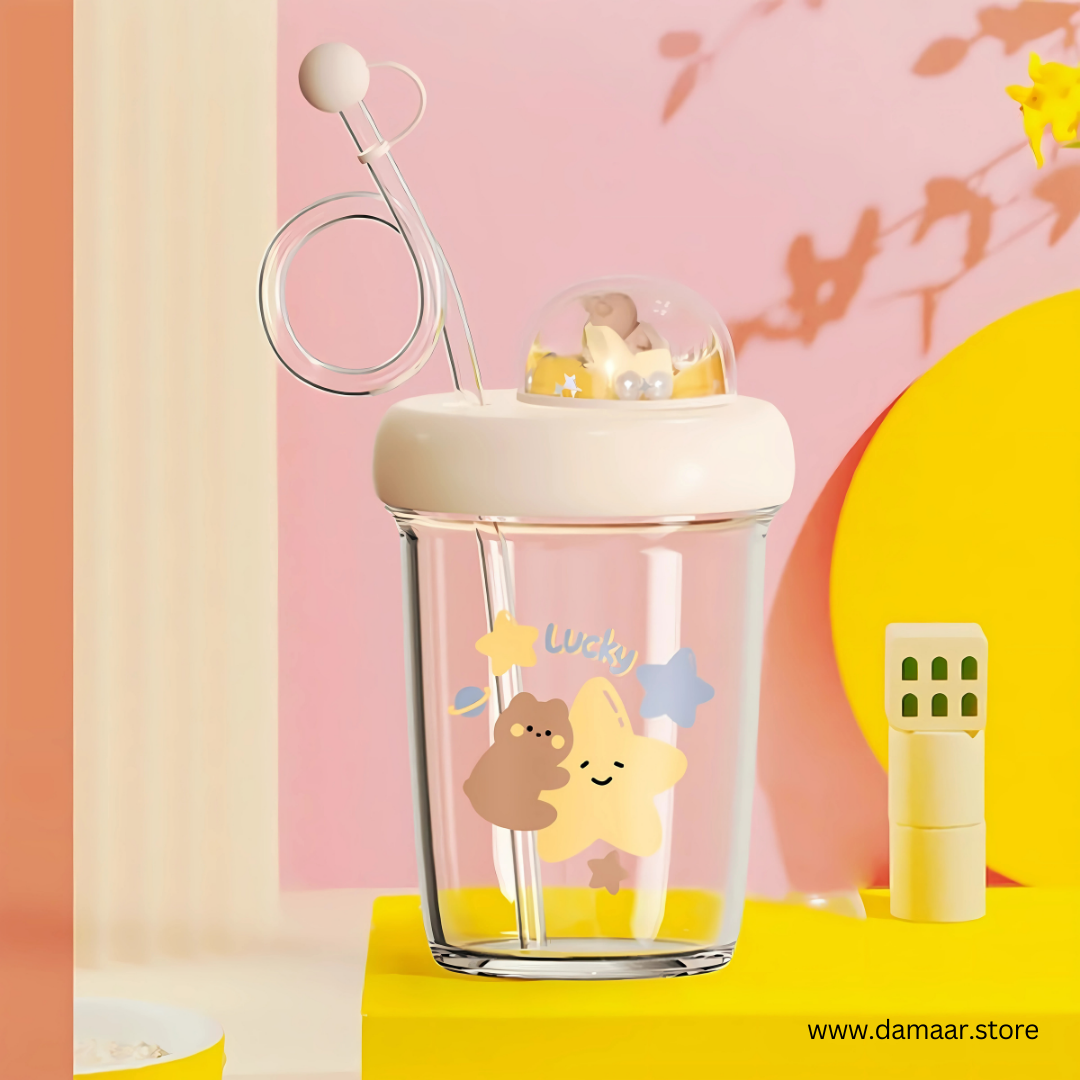 Spinning Bottle | Super Cute | 390 ML Capacity | Stylish Spiral Straw ๐ฅค