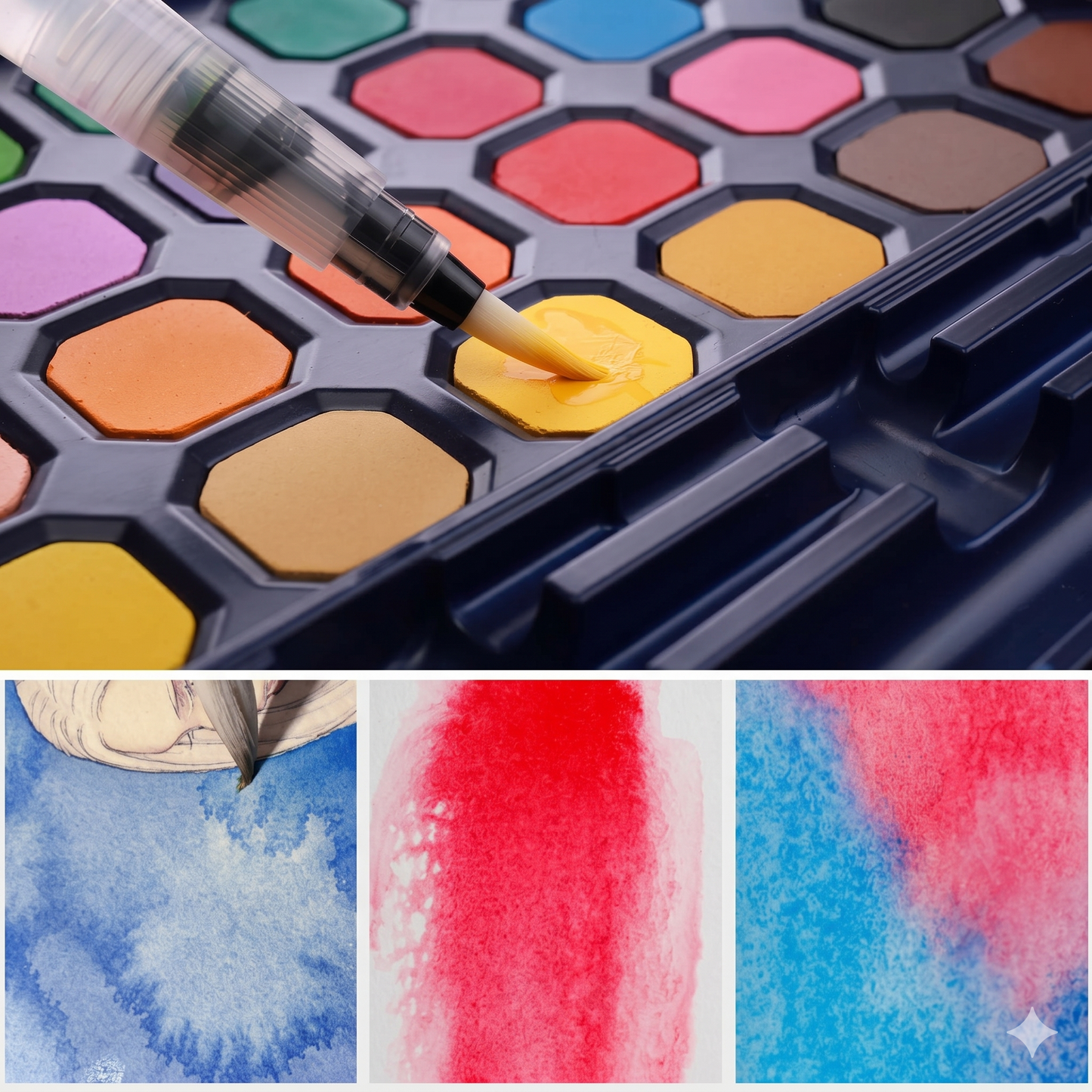 Giorgione Watercolour Set | 12 Colour Blocks | Painting and Drawing | Portable and Travel Friendly Metal Case | Return Gift