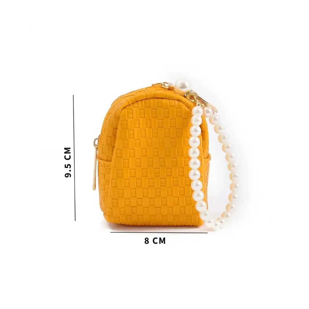 Mini Woven Keychain Pouch | Stylish | Compact | Multipurpose Use | Smooth Zip | Gift