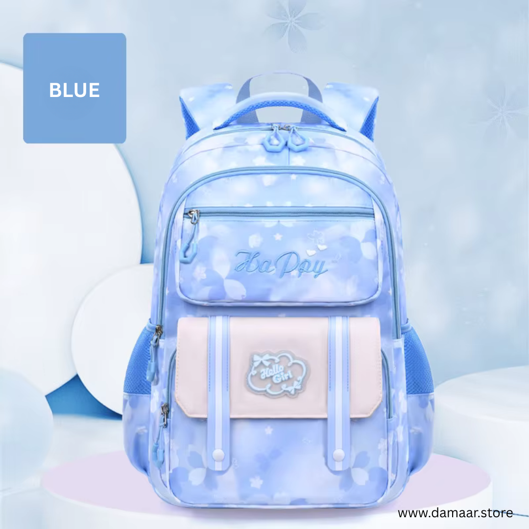 Happy Backpack | Large Size | Multiple Storage | Spacious | Light weight | Stylish and Fashion | For Girls