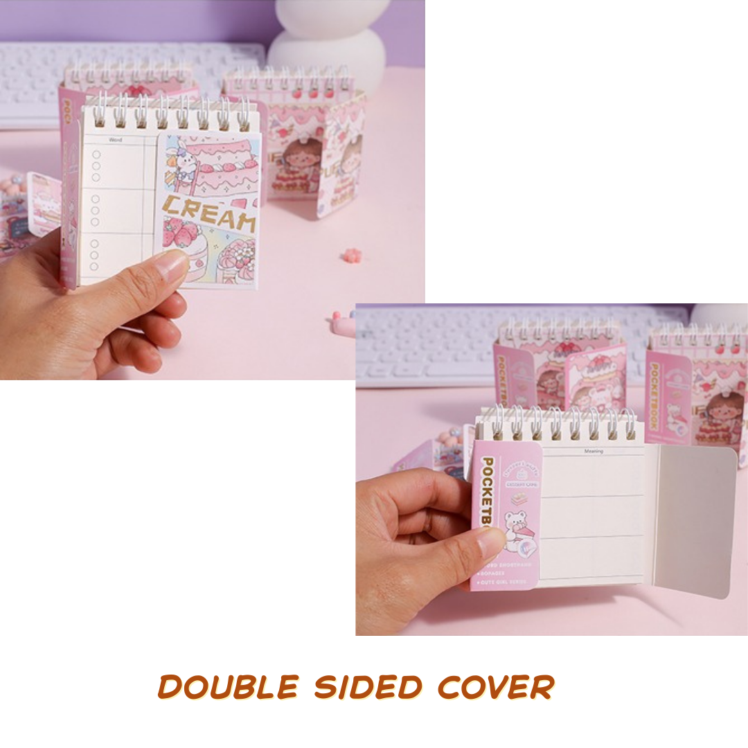 Dessert Puffs Mini Notebook | Pocket Size | Soft Colour | Beautiful Design | Thick Quality Paper
