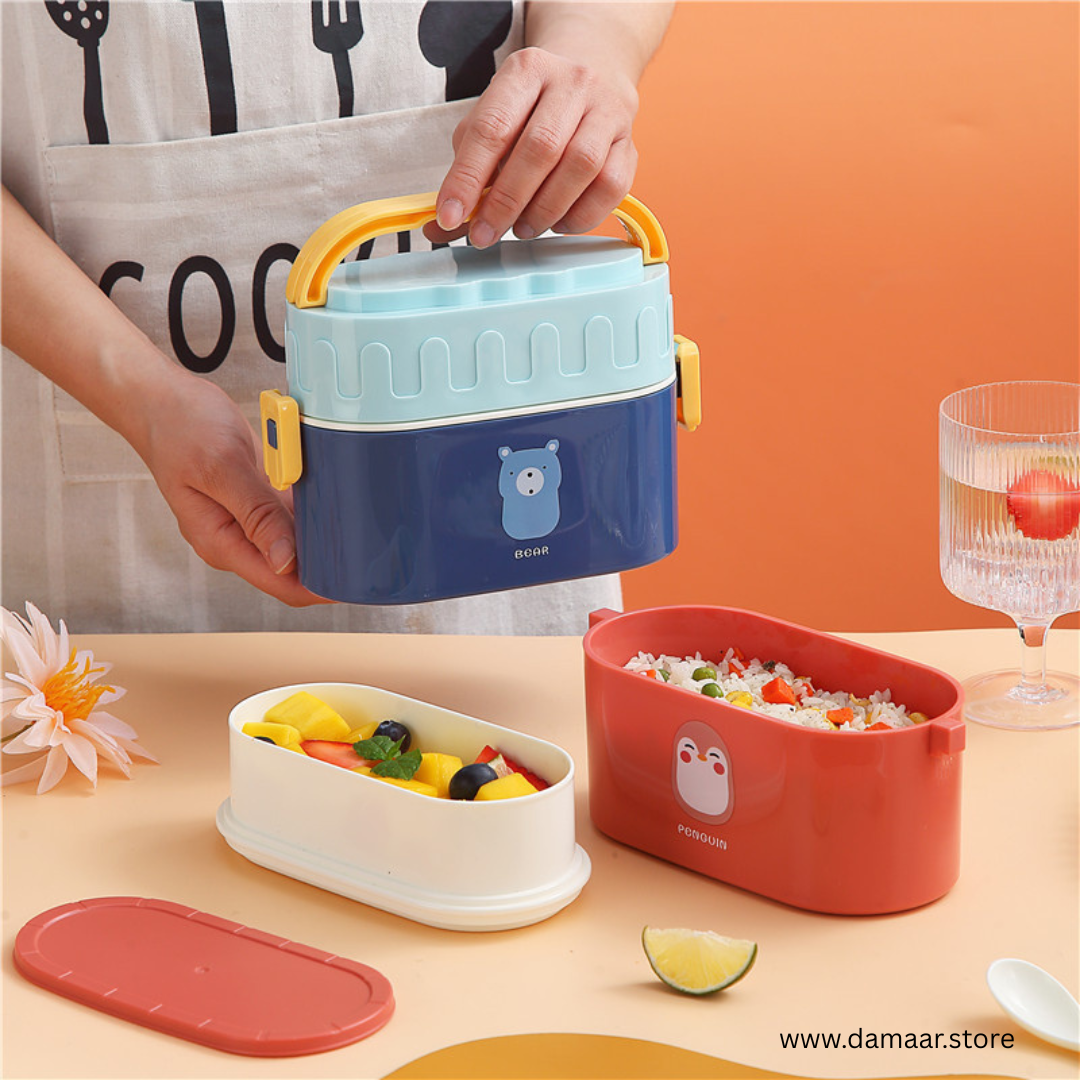 Picnic Style Lunch Box | Double Decker | Food Grade | Large 950 ML | Office, School | Style