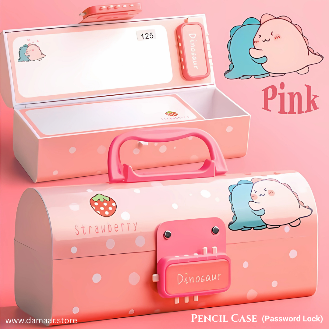 Suitcase Style Pencilcase | Safe - Double Password Lock | Spacious & Multifunctional | Age 6 & Above
