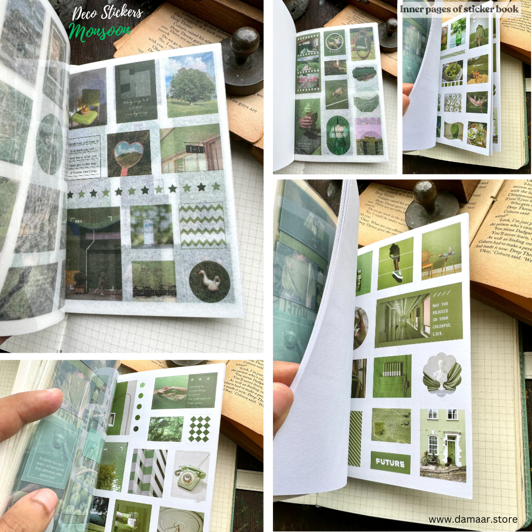 Decorative Stickers Book - 5 Set of Different Theme | 20 Sheet Book| Variety of Designs