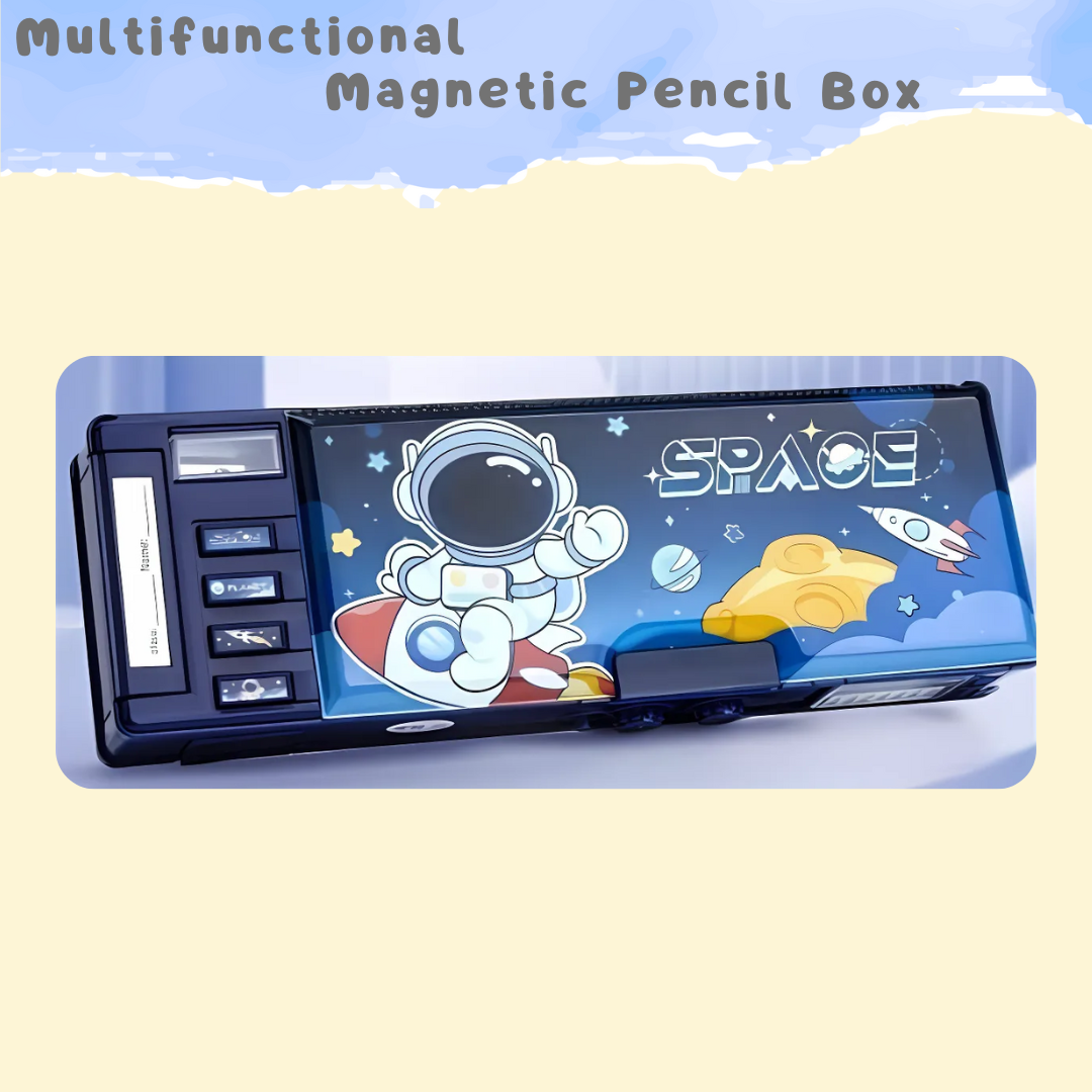 MultiFunctional Magnetic Pencil Box | Dual Side Compartment | Large Capacity for Pencil and Stationery | Ideal for Kids Aged 7+