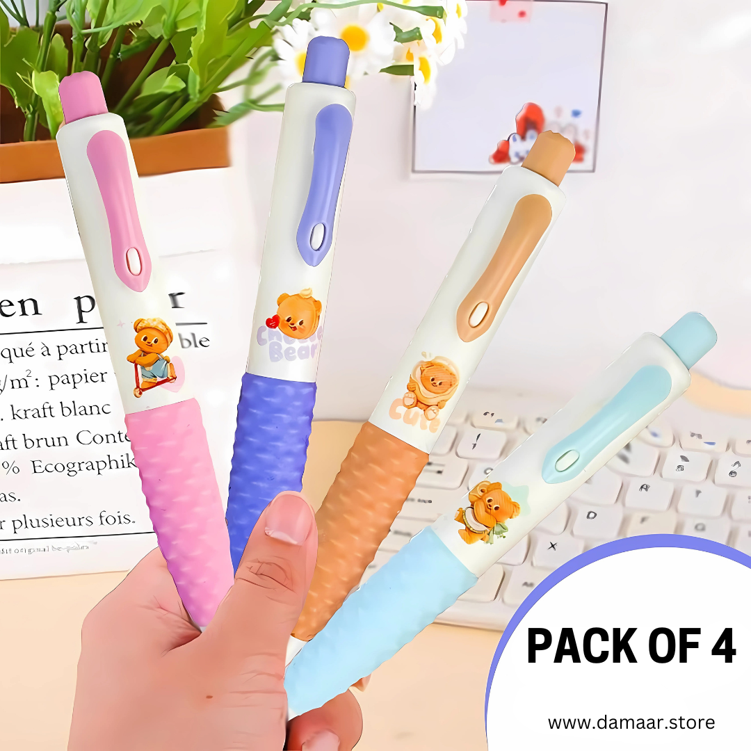 Cheese Bear Mechanical Pencil | Pack of 4 different colours | Smooth Writing